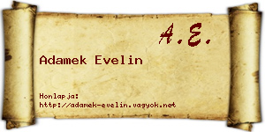Adamek Evelin névjegykártya